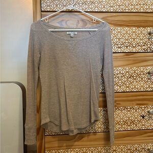 Women's Long Sleeve American Eagle Top - tan